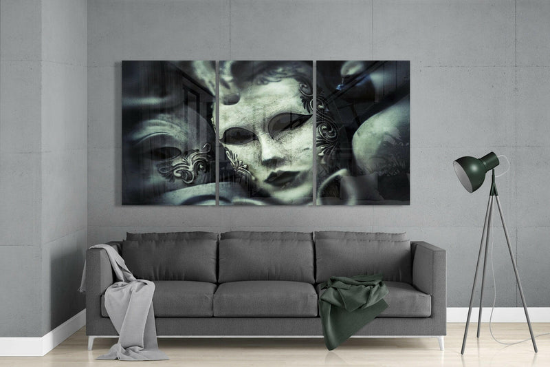 Mask Glass Wall Art