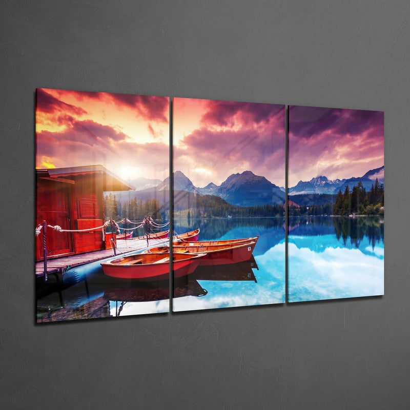 Lake View Glass Wall Art