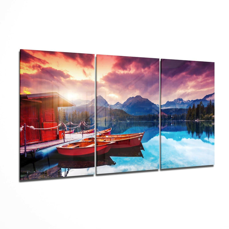 Lake View Glass Wall Art