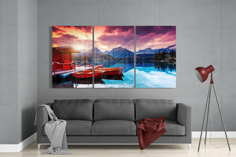 Lake View Glass Wall Art