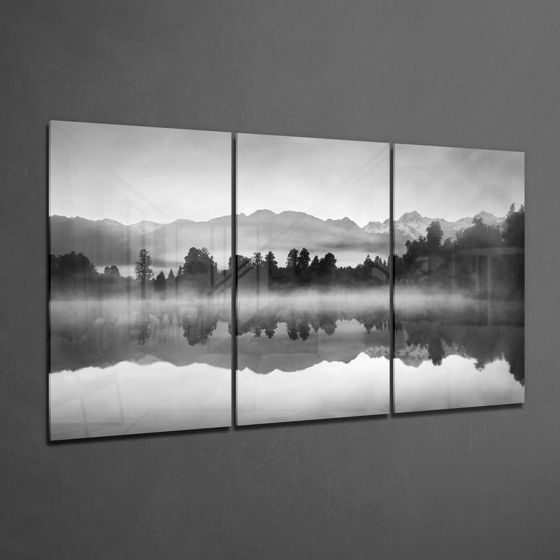 Foggy Lake Glass Wall Art