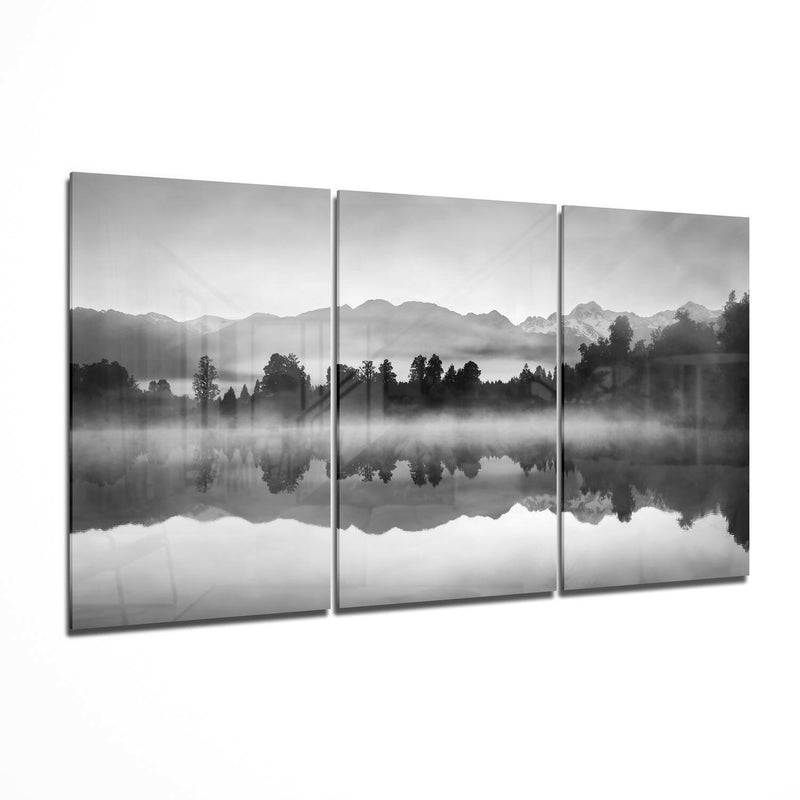 Foggy Lake Glass Wall Art