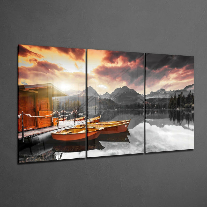 Lake View Glass Wall Art