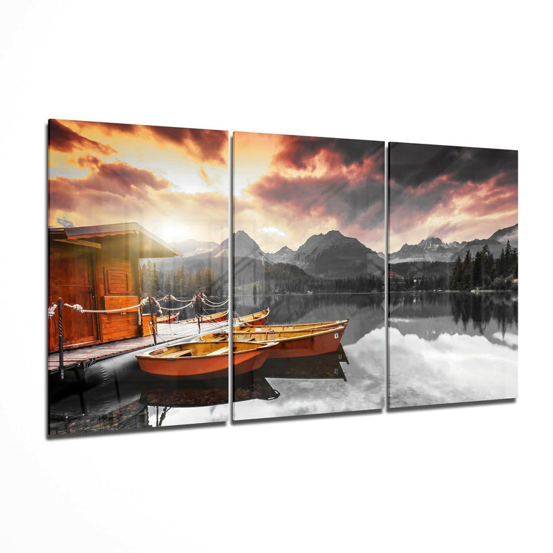 Lake View Glass Wall Art