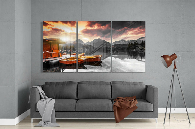 Lake View Glass Wall Art