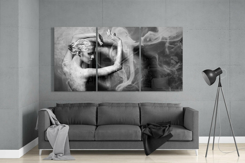 Woman and Dance Glass Wall Art