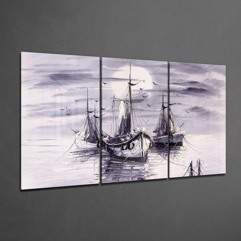 Boats Glass Wall Art