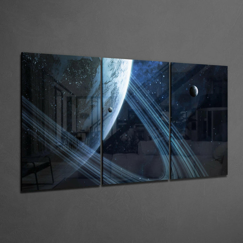 Saturn Glass Wall Art