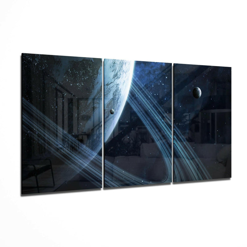 Saturn Glass Wall Art