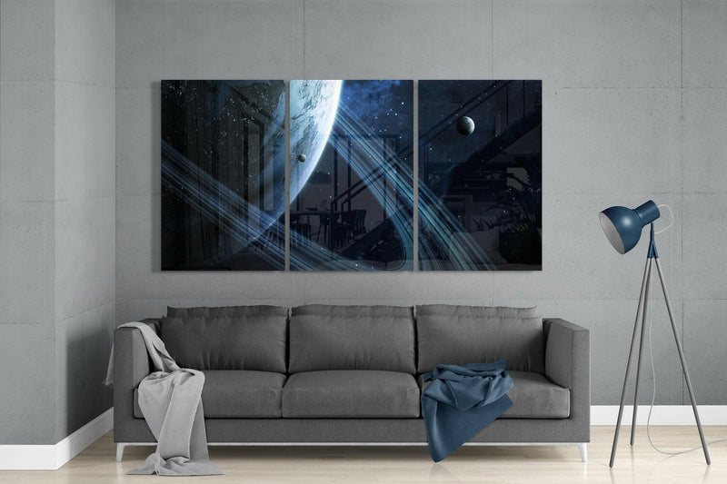 Saturn Glass Wall Art