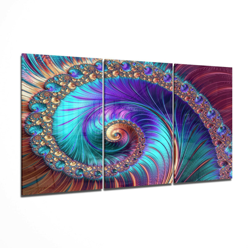 Spiral Peacock Glass Art