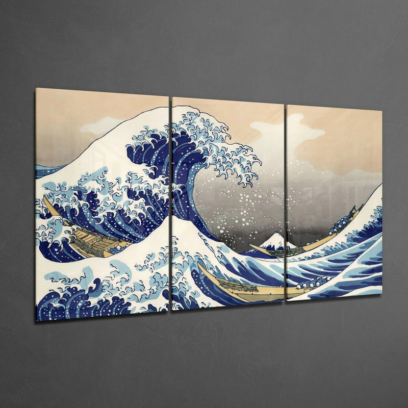 Kanagawa Oki Nami Ura Great Wave Mega Glass Art