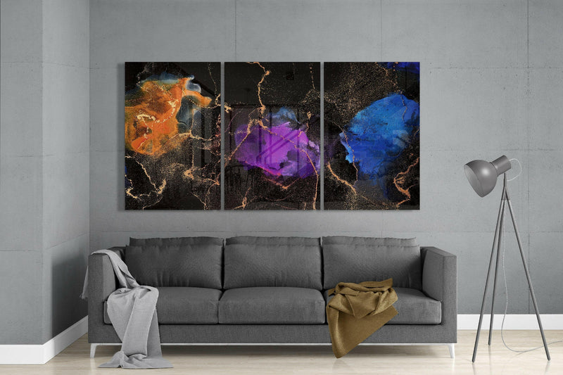 Orange, Blue, Purple Glass Art