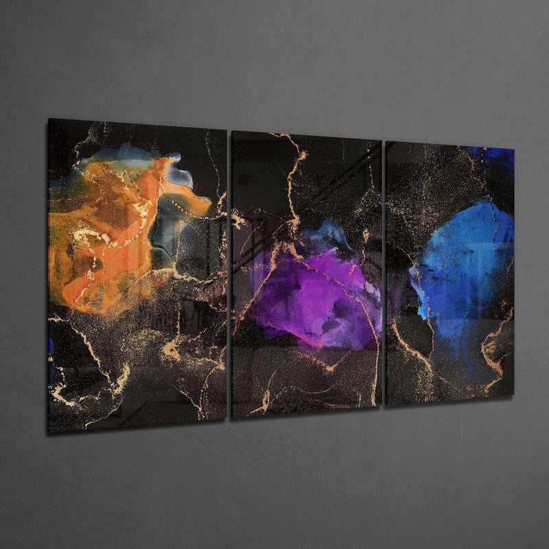 Orange, Blue, Purple Glass Art