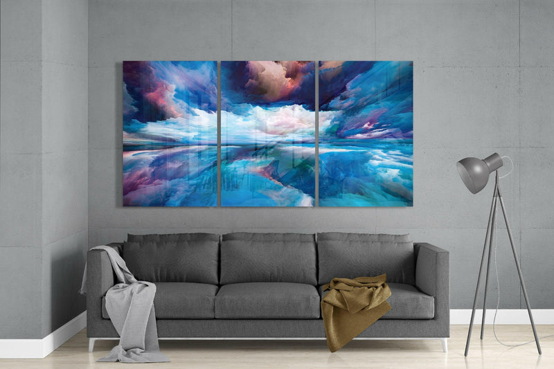 Blue Depth Glass Art