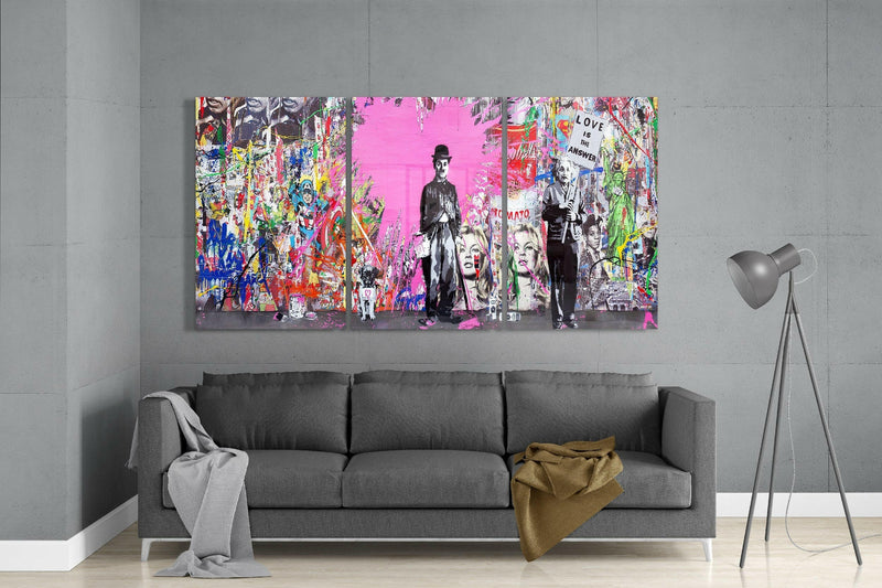 Charlie Chaplin - Banksy Glass Art