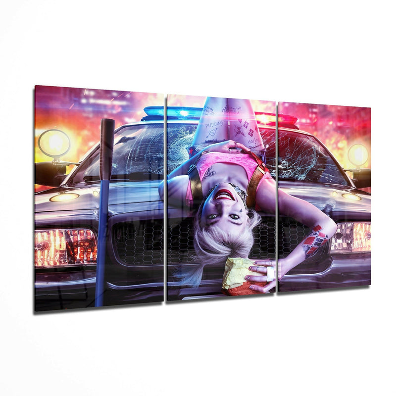 Harley Quinn Glass Art