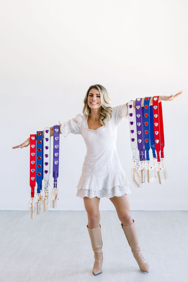 Crystal Heart Purse Strap