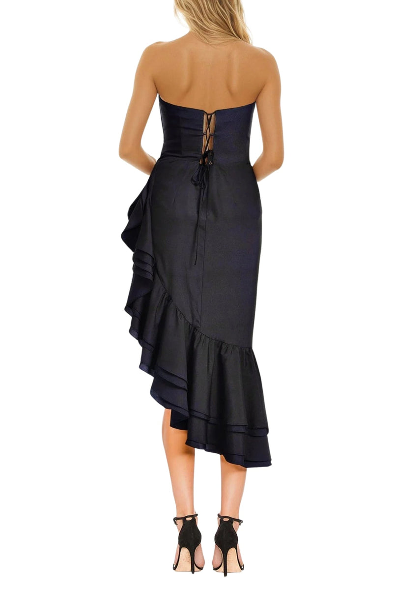 One 33 Social Penelope Sweetheart Neckline Strapless Side Zipper Rose Cocktail Gown Dress