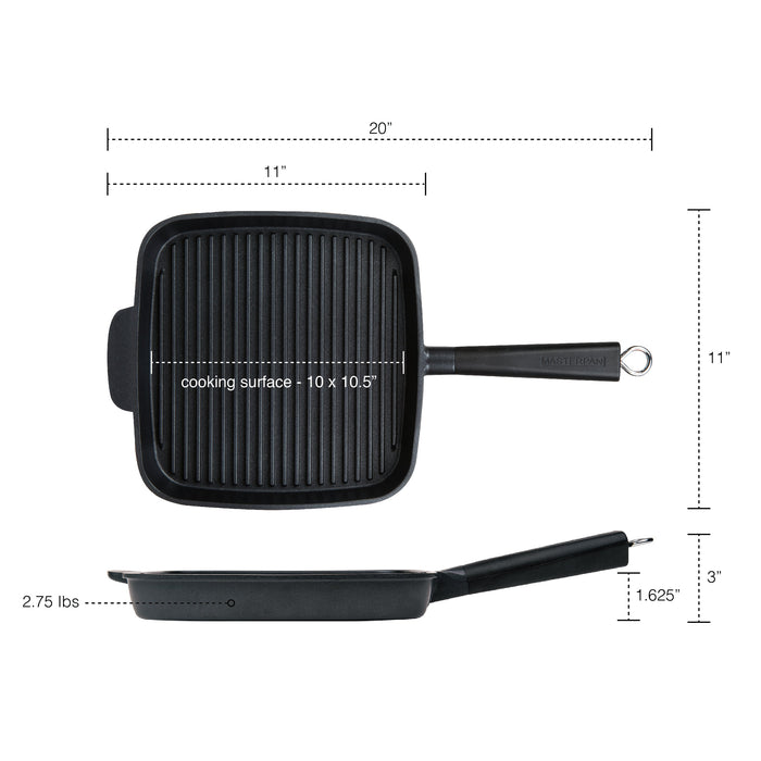MASTERPAN Nonstick Grill Pan, 11" (28cm)