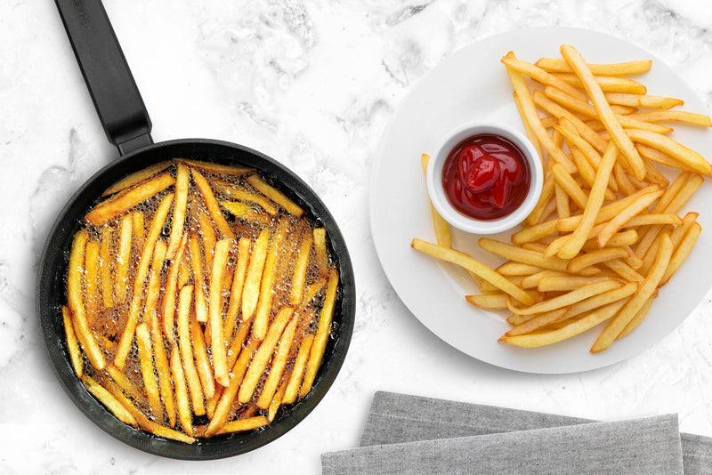 3 PACK BUNDLE - 8" GRILL PAN WITH FOLDING HANDLE + 9.5" FRY PAN + 11" CREPE PAN, WITH BAKELITE HANDLE, CAST ALUMINUM WITH SUPERIOR NON-STICK