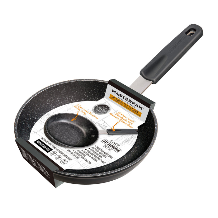 3-PACK CHEFS BUNDLE - 8"+ 9.5"+11" FRY PAN SET, WITH STAINLESS STEEL HANDLE, SILICONE HANDLE COVER, CAST ALUMINUM WITH SWISS BRAND ILAG GRANITEC NON-STICK