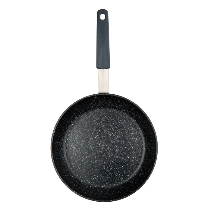 3-PACK CHEFS BUNDLE - 8"+ 9.5"+11" FRY PAN SET, WITH STAINLESS STEEL HANDLE, SILICONE HANDLE COVER, CAST ALUMINUM WITH SWISS BRAND ILAG GRANITEC NON-STICK