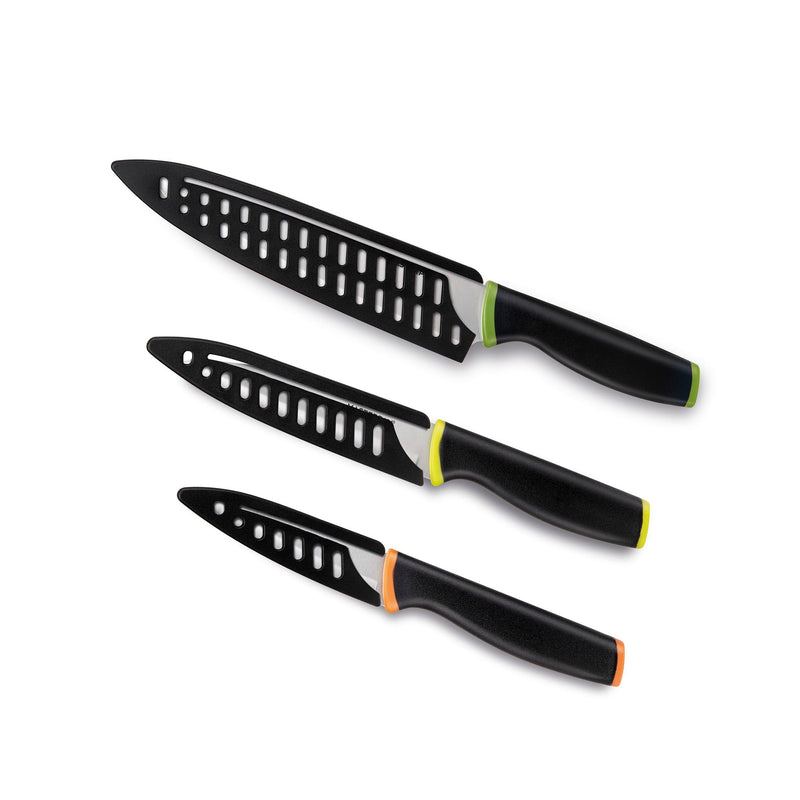 MASTERPAN Knife Set with Covers, 8-pc with Cutting Board