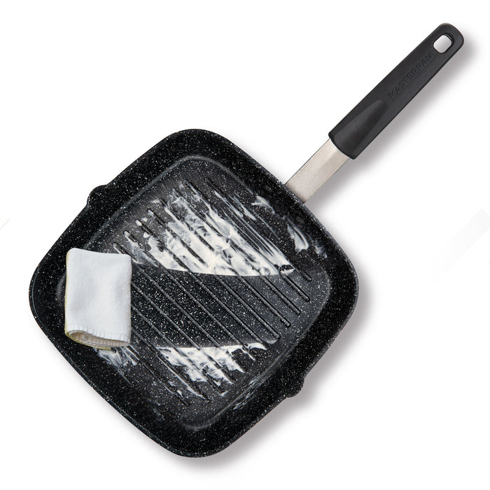 MASTERPAN Nonstick Grill Pan with Silicone Grip, 10" (25cm)
