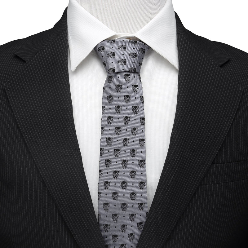 Marvel Black Panther Gray Dot Tie
