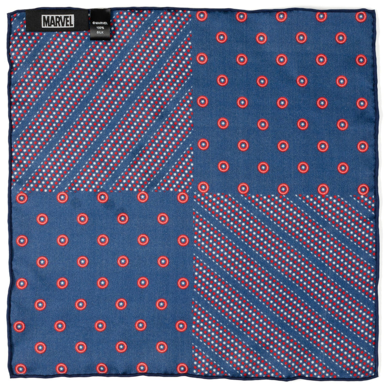 Marvel Captain America Shield Navy Pocket Square