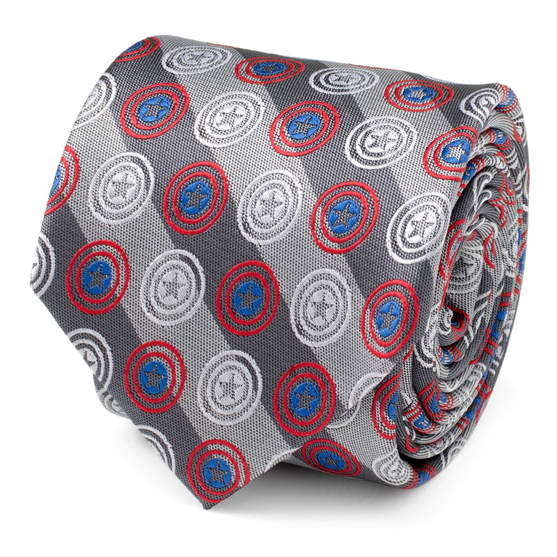 Marvel Captain America Gray Stripe Men's Tie