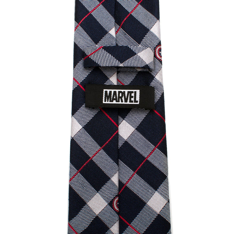 Marvel Captain America Blue Plaid Tie