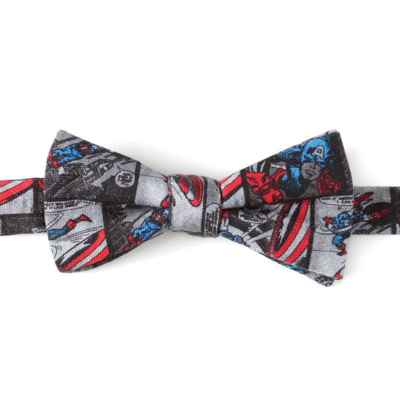 Marvel Captain America Comic Gray Men's Bow Tie
