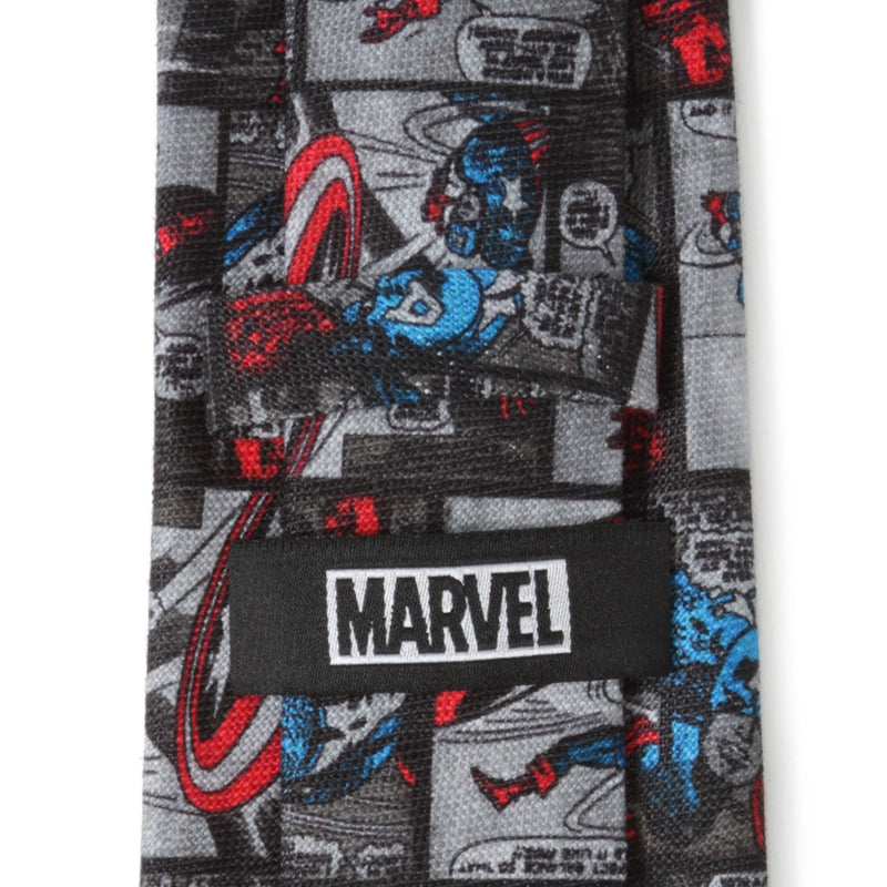 Marvel Captain America Comic Gray Men's Tie
