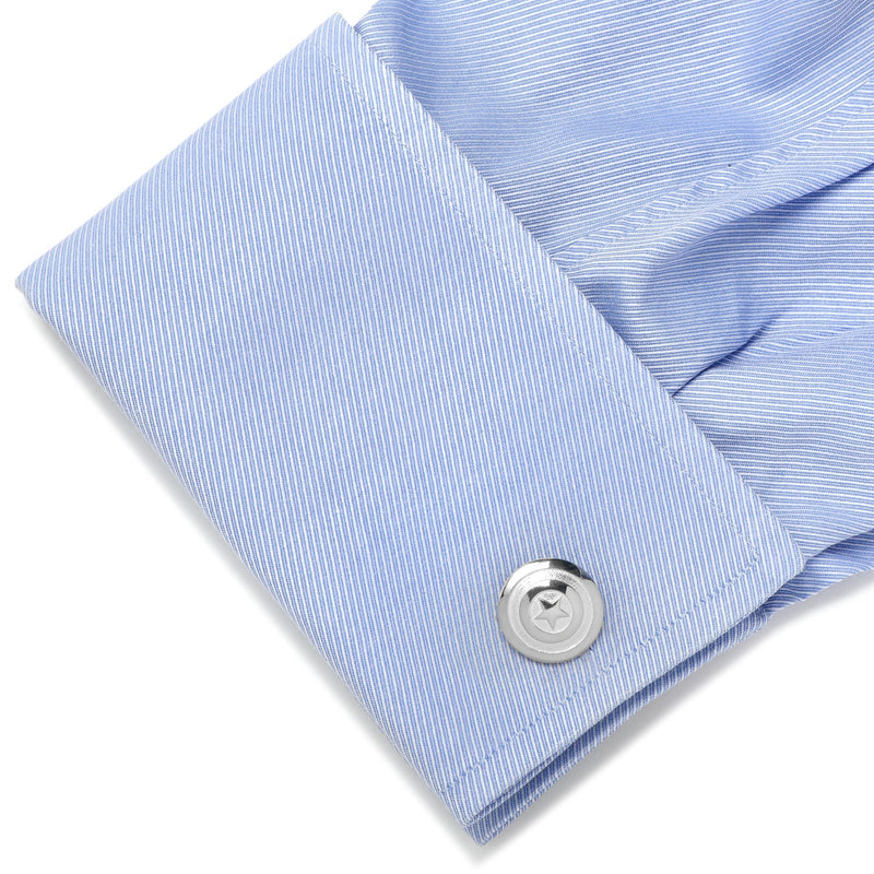Marvel Captain America Shield Sterling Silver 3D Cufflinks