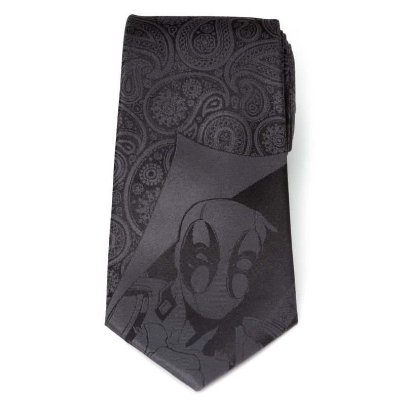Marvel Deadpool Hidden Paisley Black Silk Men's Tie