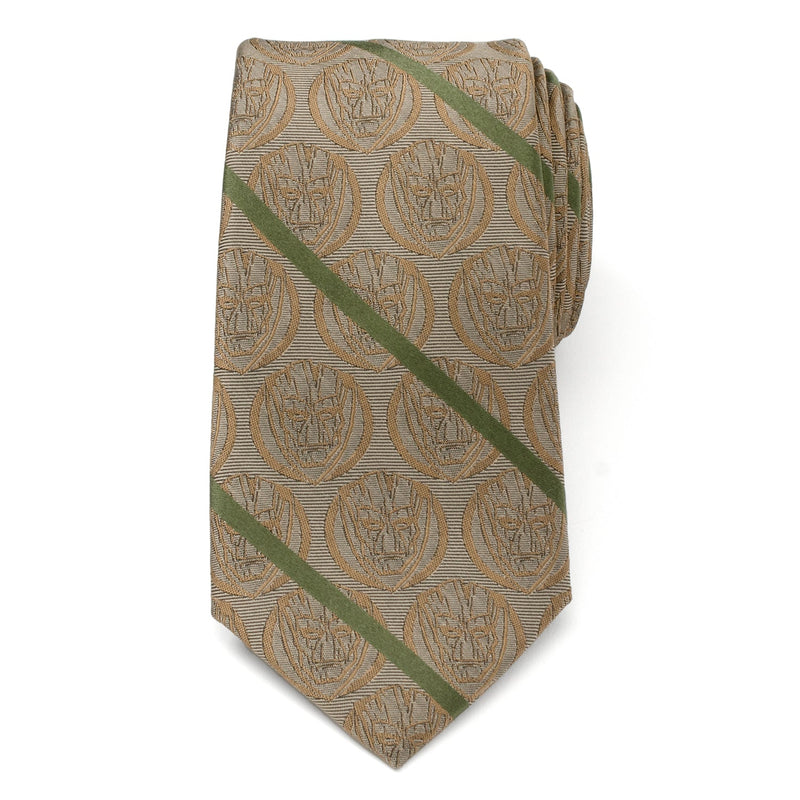Marvel Guardians of the Galaxy Groot Tan Striped Men's Tie
