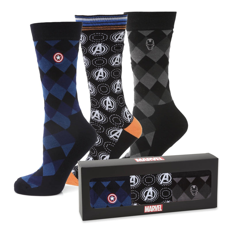 Marvel Argyle 3 Socks Pack and Lapel Pin Gift Set