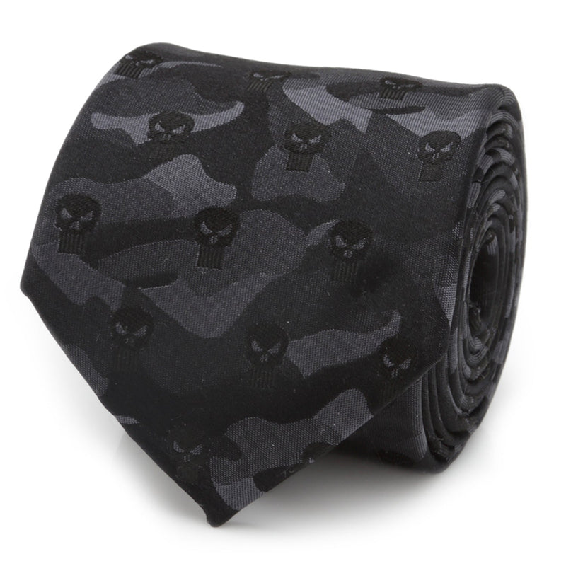 Marvel The Punisher Camo Black Silk Men's Tie