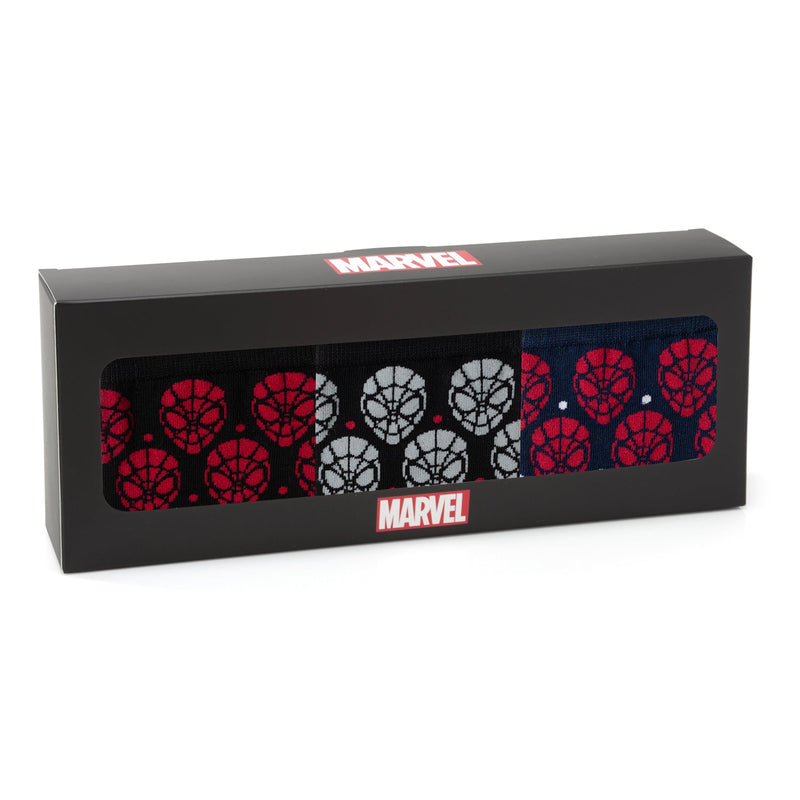 Marvel Spider-Man Dot 3 Pack Socks and Lapel Pin Gift Set
