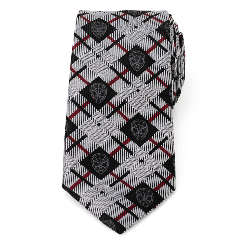 Marvel Spider-Man Plaid Black Men's Tie