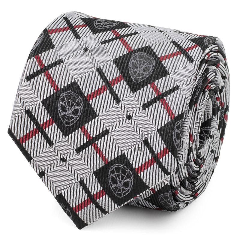 Marvel Spider-Man Plaid Black Men's Tie