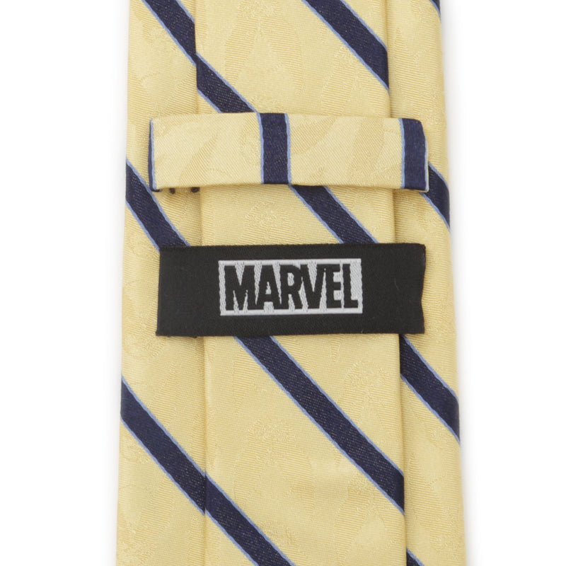 Marvel X-Men Wolverine Yellow and Navy Stripe Silk Men's Tie