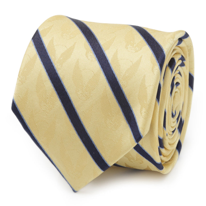 Marvel X-Men Wolverine Yellow and Navy Stripe Silk Men's Tie