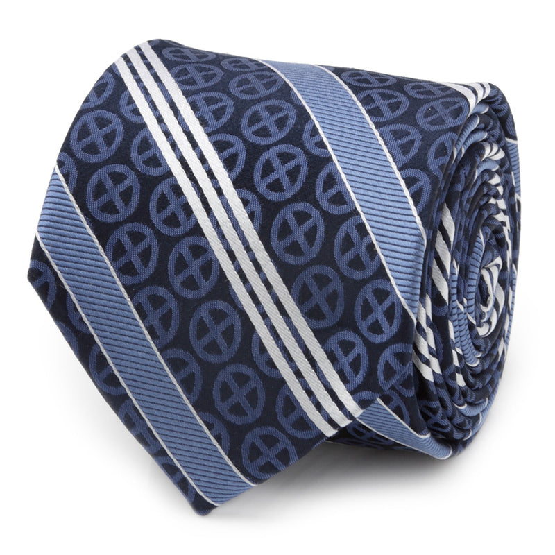 Marvel X-Men Symbol Navy Stripe Men's Tie