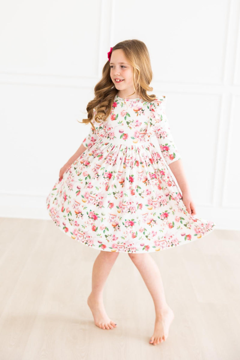 SALE Macarons & Tea Ruffle Twirl Dress