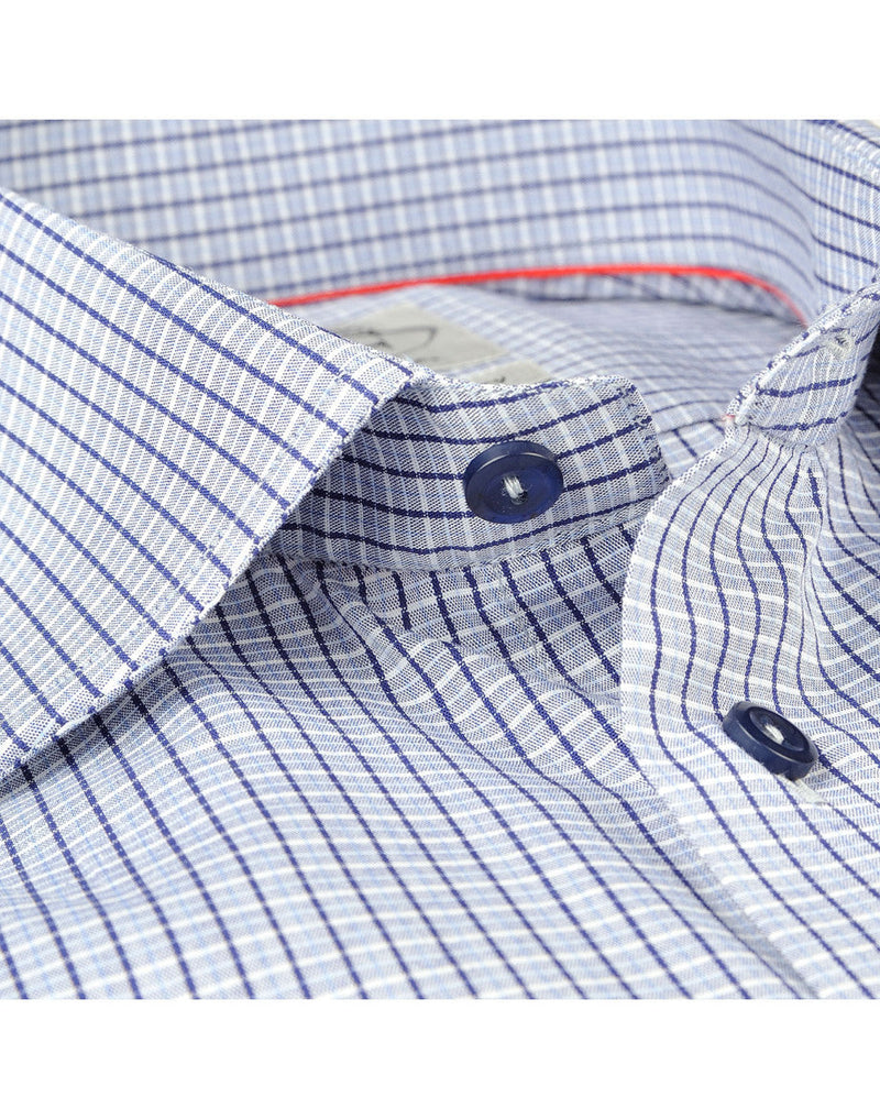 Made in Italy Dress Shirts// Navy Check- contemporary fit