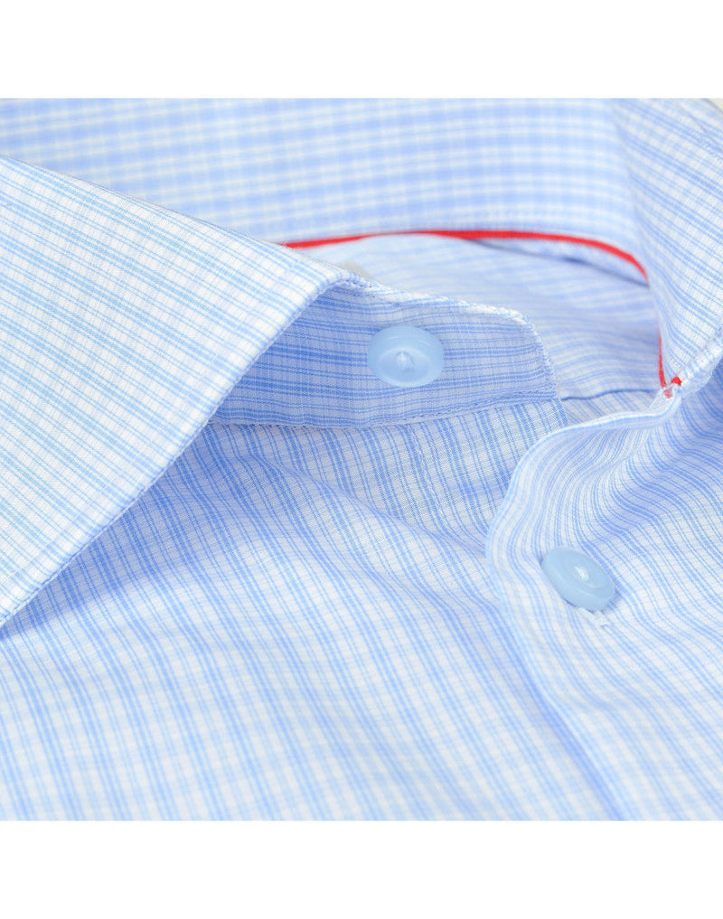 Made in Italy Dress Shirts // Lt Blue Check - contemporary fit