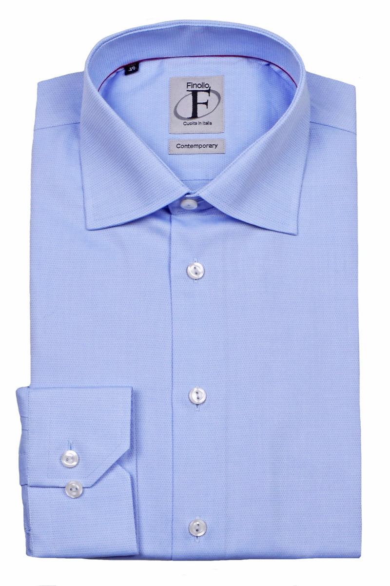 Made in Italy Dress Shirts// Solid Lt Blue - contemporary fit